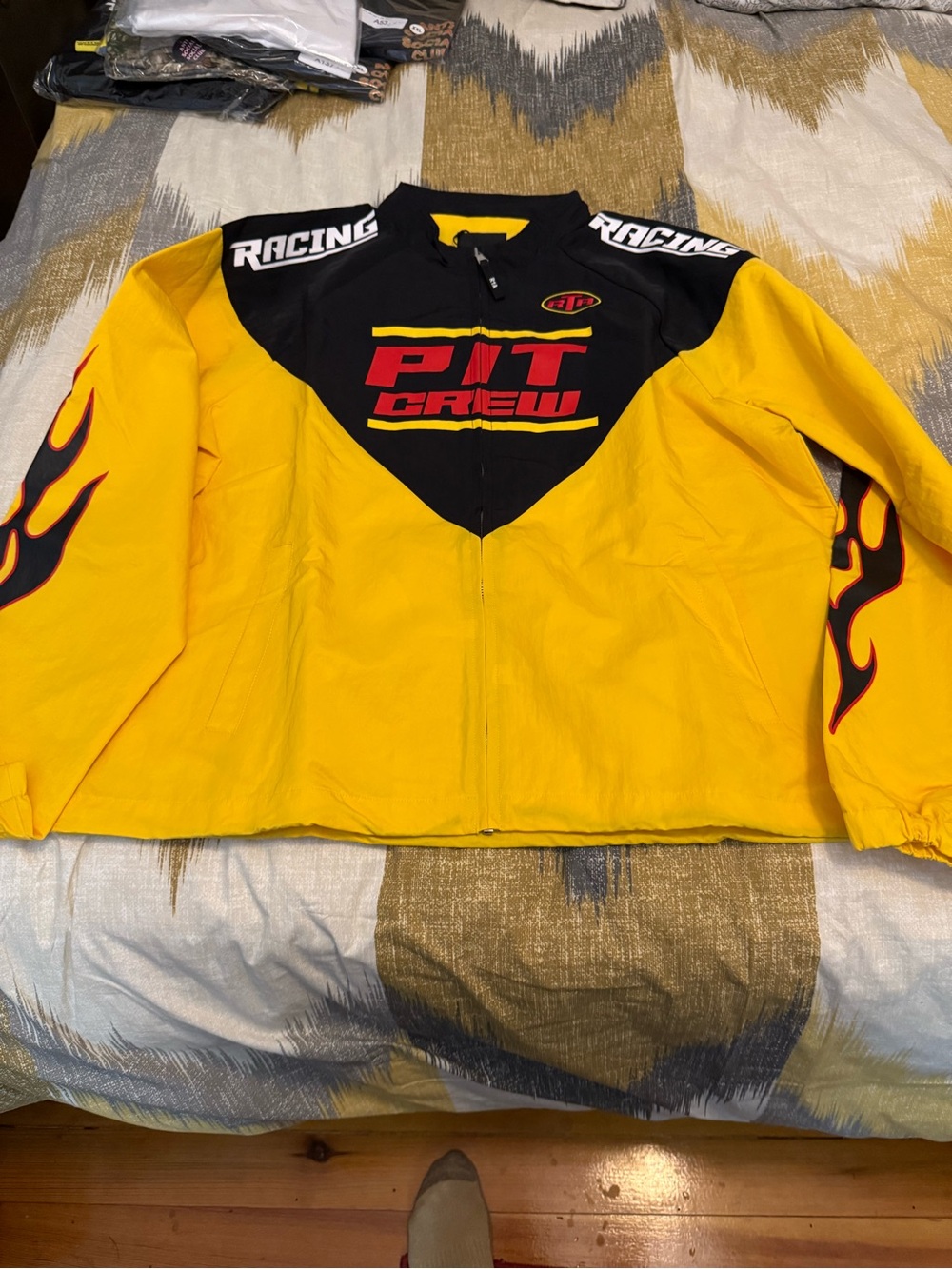 RTA Men’s Racing Jacket in Yellow/Black Size L